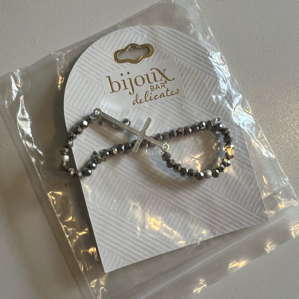 Bijoux Bar Silver Cross Bracelet